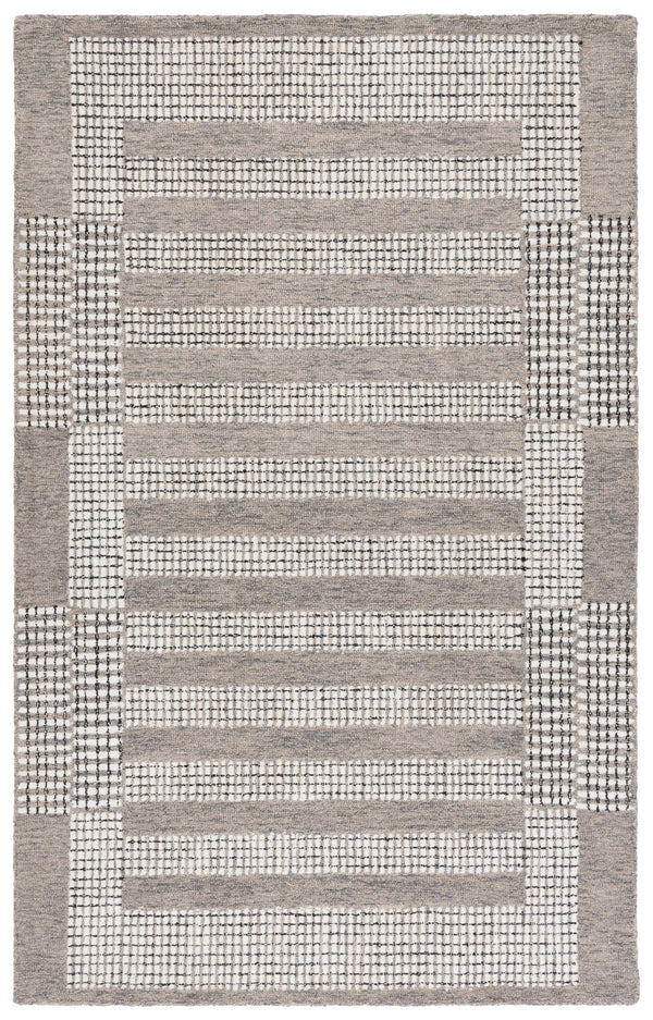 Safavieh Pine Hand-Tufted Grey Ivory Wool Rug With Subtle Geometric Motif — Durable, Plush Low-Profile Design 6'-0" x 6'-0" PNE502F-6SQ
