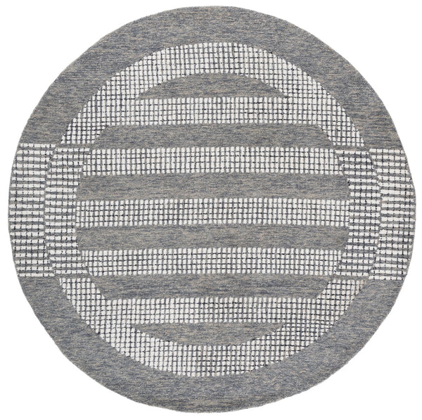 Safavieh Pine Hand-Tufted Grey Ivory Wool Rug With Subtle Geometric Motif — Durable, Plush Low-Profile Design 6'-0" x 6'-0" PNE502F-6SQ