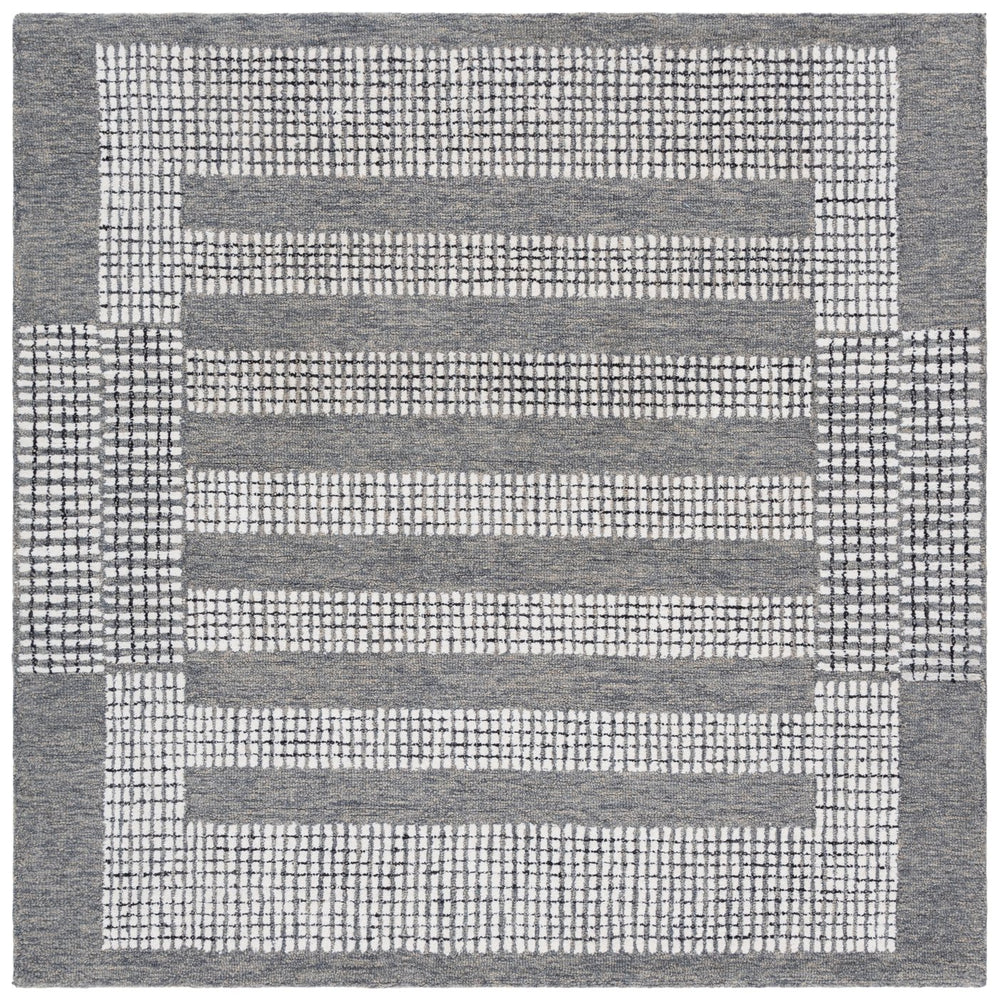 Safavieh Pine Hand-Tufted Wool Rug 8X10 Modern Grey And Ivory Geometric Design Low-Profile Durable Luxury 8'-0" x 10'-0" PNE502F-8
