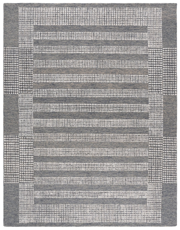 Safavieh Pine Hand-Tufted Grey Ivory Wool Rug With Subtle Geometric Motif — Durable, Plush Low-Profile Design 6'-0" x 6'-0" PNE502F-6SQ