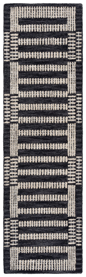 Safavieh Pine Hand-Tufted Charcoal Ivory Round Wool Rug — Geometric Modern Design, Low-Profile Softness 6'-0" x 6'-0" PNE502H-6R