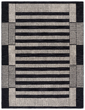 Safavieh Pine Hand-Tufted Charcoal & Ivory Wool Rug — Modern Geometric Low-Profile Design, Durable Comfort 8'-0" x 10'-0" PNE502H-8