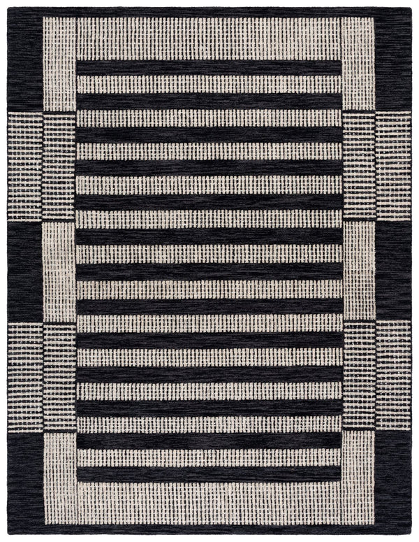 Safavieh Pine Hand-Tufted Charcoal Ivory Round Wool Rug — Geometric Modern Design, Low-Profile Softness 6'-0" x 6'-0" PNE502H-6R