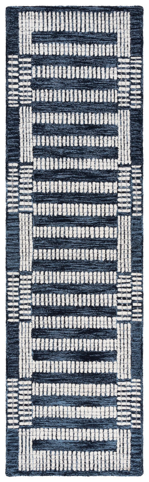 Safavieh Pine Hand-Tufted Wool Rug In Navy And Ivory - Modern Geometric Design, Plush Durable Luxury 8X10 8'-0" x 10'-0" PNE502N-8