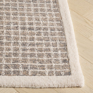 Safavieh Pine Area Rug - Hand-tufted Luxury Wool Runner For Modern Home Decor In Stylish Neutral Tones Grey ,Ivory Wool Pile Pne503f-5