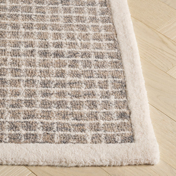 Safavieh Pine Area Rug - Hand-tufted Luxury Wool Runner For Modern Home Decor In Stylish Neutral Tones Grey ,Ivory Wool Pile Pne503f-5