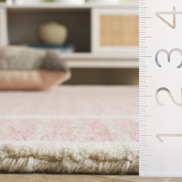 Safavieh Pine Area Rug - Hand-tufted Luxury Wool Runner For Modern Home Decor In Stylish Neutral Tones Pink ,Ivory Wool Pile Pne503u-5