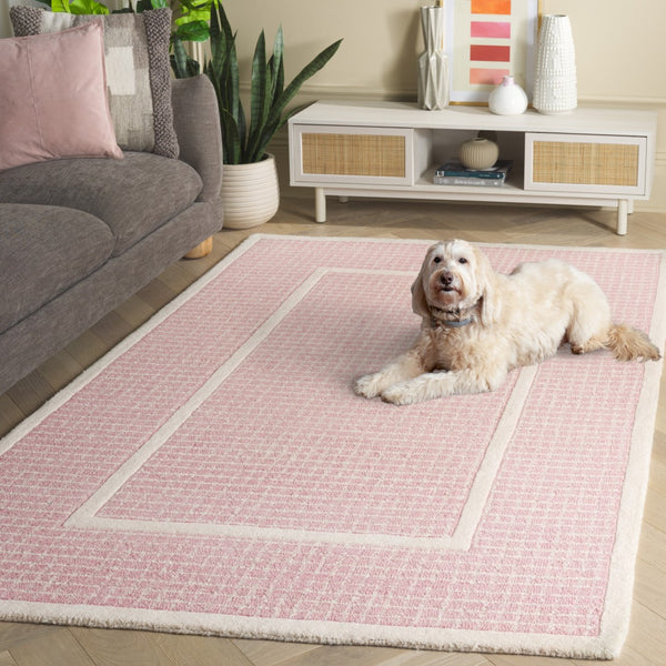 Safavieh Pine Elegant Hand-tufted Area Rug - Luxurious Wool Pile For Comfort, Style, And Everyday Use Pink ,Ivory Wool Pile Pne503u-4