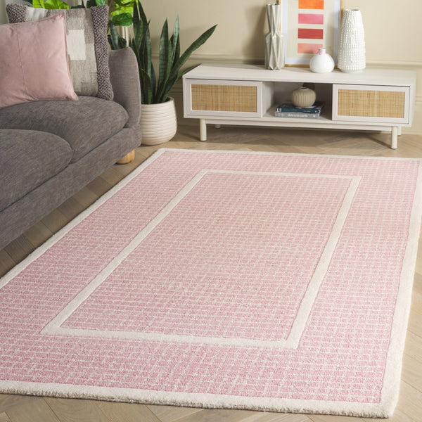 Safavieh Pine Elegant Hand-tufted Area Rug - Luxurious Wool Pile For Comfort, Style, And Everyday Use Pink ,Ivory Wool Pile Pne503u-4
