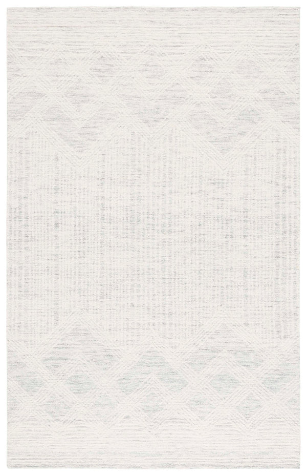 Safavieh Pine Handtufted Wool & Cotton Area Rug - Elegant Geometric Design For Timeless Home Sophistication Light Grey ,Ivory Wool & Cotton Pne601f-4