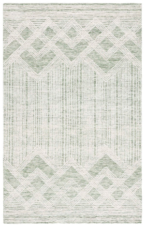 Safavieh Pine Handtufted Wool & Cotton Area Rug - Elegant Geometric Design For Timeless Home Sophistication Sage ,Ivory Wool & Cotton Pne601w-3