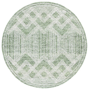 Safavieh Pine Handtufted Wool & Cotton Area Rug - Elegant Geometric Design For Timeless Home Sophistication Sage ,Ivory Wool & Cotton Pne601w-3