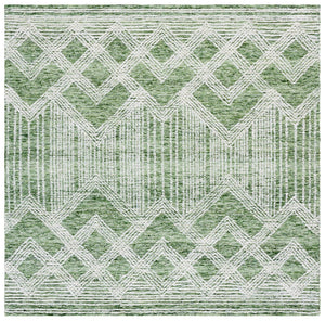 Safavieh Pine Handtufted Wool & Cotton Area Rug - Elegant Geometric Design For Timeless Home Sophistication Sage ,Ivory Wool & Cotton Pne601w-3