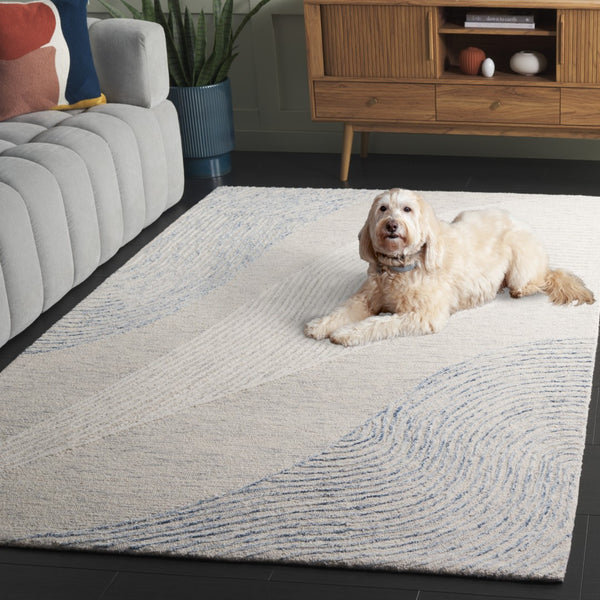 Safavieh Pine Handtufted Area Rug With Organic Leaf Pattern - Luxurious Comfort For Any Living Space Light Grey ,Ivory Wool & Cotton Pne602f-4