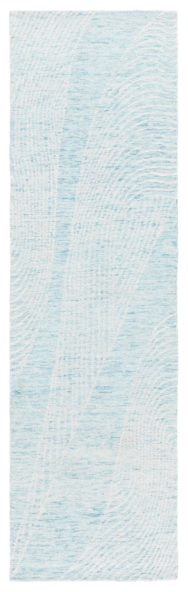 Safavieh Pine Handcrafted Wool And Cotton Runner Rug – Elegant Design For Modern Hallways And Living Spaces Turquoise ,Ivory Wool & Cotton Pne602j-28