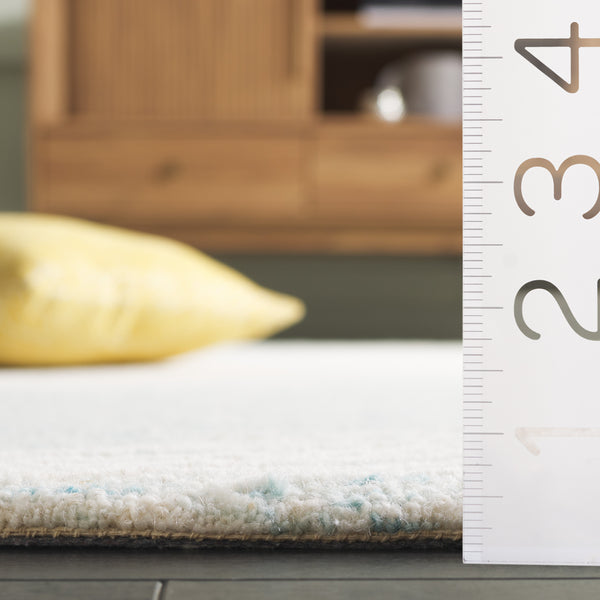 Safavieh Pine Handtufted Area Rug With Organic Leaf Pattern - Luxurious Comfort For Any Living Space Turquoise ,Ivory Wool & Cotton Pne602j-4