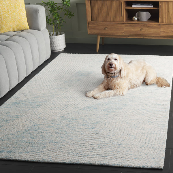 Safavieh Pine Handcrafted Wool And Cotton Runner Rug – Elegant Design For Modern Hallways And Living Spaces Turquoise ,Ivory Wool & Cotton Pne602j-5