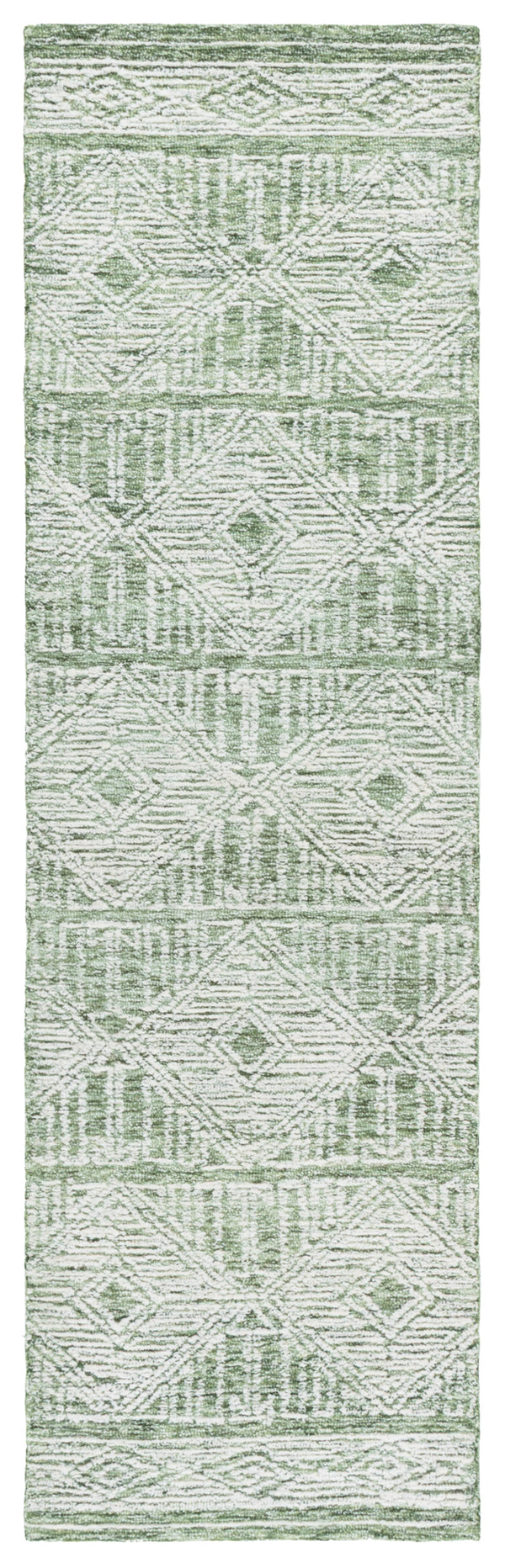 Safavieh Pine Handtufted Wool And Cotton Blend Rug With Elegant Geometric Design For Luxurious Home Decor Green ,Ivory Wool & Cotton Pne603y-4