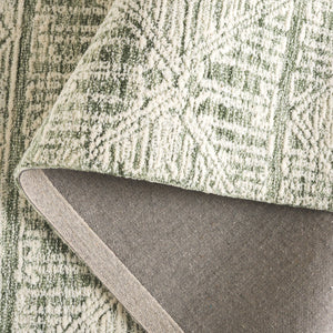 Safavieh Pine Handtufted Wool And Cotton Runner - Luxurious Geometric Design For Elegant Home Accents Green ,Ivory Wool & Cotton Pne603y-5