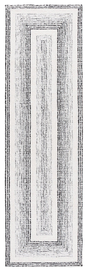 Safavieh Pine Handtufted Wool & Cotton Runner Rug - Unique Geometric Design For Elegant Hallway Decor Black ,Ivory Wool & Cotton Pne604z-28