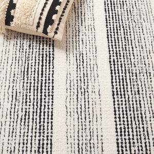 Safavieh Pine Handtufted Wool And Cotton Area Rug - Luxurious Modern Design For Any Living Space Elegance Black ,Ivory Wool & Cotton Pne604z-3