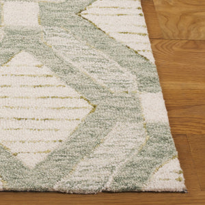 Safavieh Pine Modern Hand-tufted Area Rug In Elegant Geometric Design For Stylish Home Décor Upgrade Sage ,Ivory 80% Wool,10% Cotton,10% Latex Pne701w-4