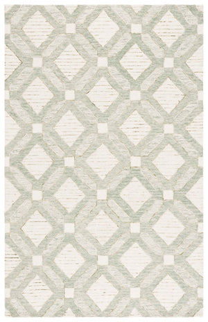 Safavieh Pine Modern Hand-tufted Area Rug In Elegant Geometric Design For Stylish Home Décor Upgrade Sage ,Ivory 80% Wool,10% Cotton,10% Latex Pne701w-4