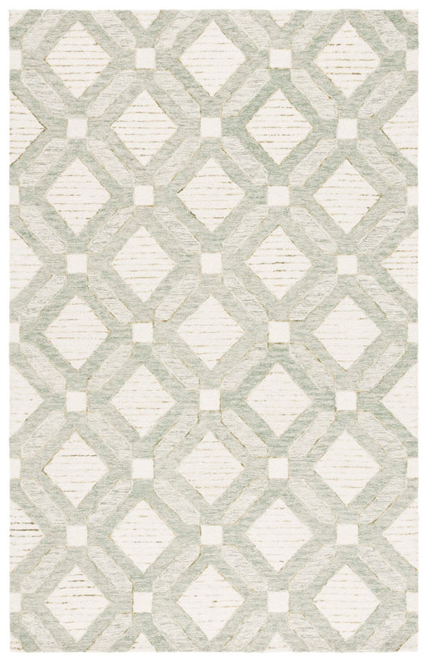 Safavieh Pine Modern Hand-tufted Area Rug In Elegant Geometric Design For Stylish Home Décor Upgrade Sage ,Ivory 80% Wool,10% Cotton,10% Latex Pne701w-4