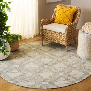 Safavieh Pine Modern Hand-tufted Area Rug In Elegant Geometric Design For Stylish Home Décor Upgrade Sage ,Ivory 80% Wool,10% Cotton,10% Latex Pne701w-4