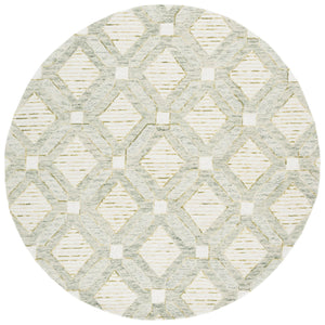 Safavieh Pine Hand-tufted Runner Rug – Elegant Geometric Design For Hallways, Entryways, And Corridors Sage ,Ivory 80% Wool,10% Cotton,10% Latex Pne701w-6r