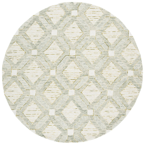 Safavieh Pine Hand-tufted Runner Rug – Elegant Geometric Design For Hallways, Entryways, And Corridors Sage ,Ivory 80% Wool,10% Cotton,10% Latex Pne701w-6r