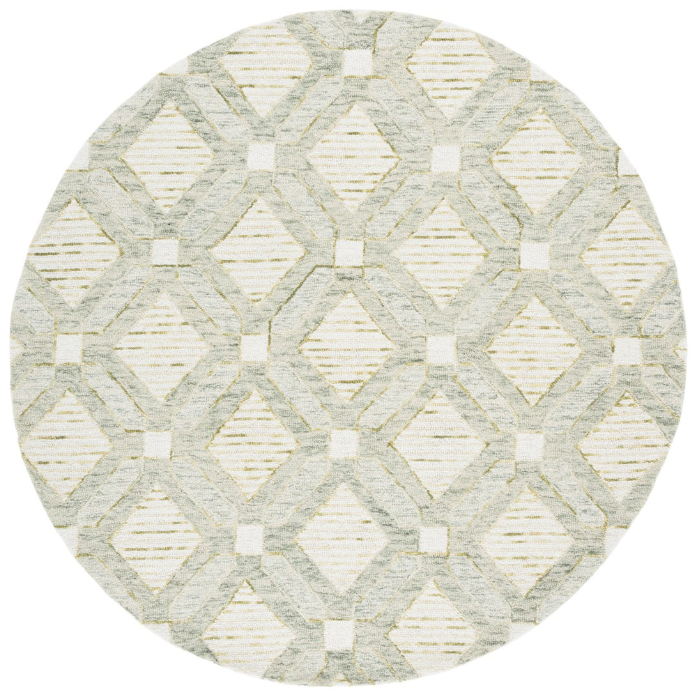 Safavieh Pine Modern Hand-tufted Area Rug In Elegant Geometric Design For Stylish Home Décor Upgrade Sage ,Ivory 80% Wool,10% Cotton,10% Latex Pne701w-4