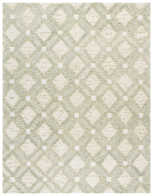 Safavieh Pine Hand-tufted Runner Rug – Elegant Geometric Design For Hallways, Entryways, And Corridors Sage ,Ivory 80% Wool,10% Cotton,10% Latex Pne701w-8