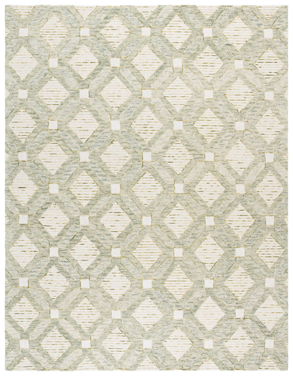 Safavieh Pine Modern Hand-tufted Area Rug In Elegant Geometric Design For Stylish Home Décor Upgrade Sage ,Ivory 80% Wool,10% Cotton,10% Latex Pne701w-4