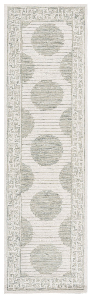 Safavieh Pine Hand-Tufted Sage Ivory Runner Rug With Geometric Motif, Wool Blend, Durable Soft Texture 2'-3" x 8'-0" PNE702W-28