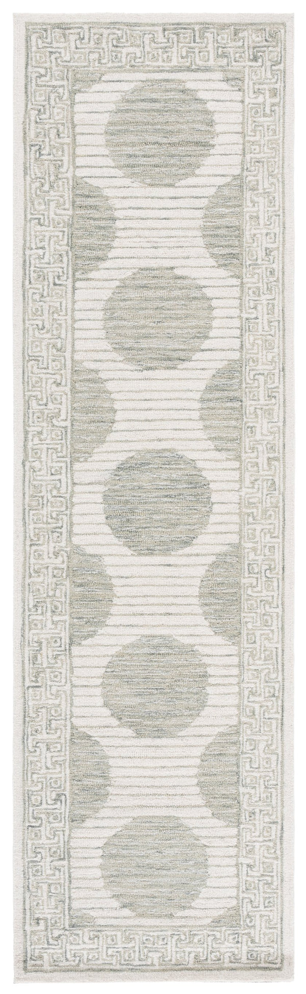 Safavieh Pine Hand-Tufted Sage And Ivory Area Rug — Modern Geometric Motif, Wool Blend, Low Pile Elegance 4'-0" x 6'-0" PNE702W-4