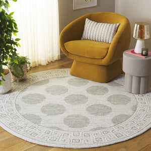 Safavieh Pine Hand-Tufted Sage Ivory Runner Rug With Geometric Motif, Wool Blend, Durable Soft Texture 2'-3" x 8'-0" PNE702W-28