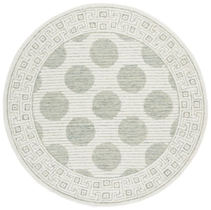 Safavieh Pine Hand-Tufted Sage And Ivory Area Rug — Modern Geometric Motif, Wool Blend, Low Pile Elegance 4'-0" x 6'-0" PNE702W-4