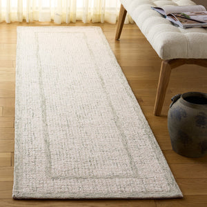 Safavieh Pine Modern Hand-tufted Area Rug - Elegant Sage Frame With Tranquil Ivory Center For Stylish Homes Sage ,Ivory 80% Wool,10% Cotton,10% Latex Pne703w-3