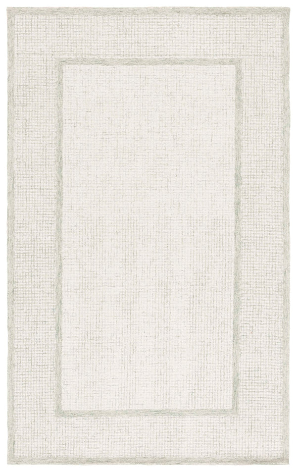Safavieh Pine Modern Hand-tufted Area Rug - Elegant Sage Frame With Tranquil Ivory Center For Stylish Homes Sage ,Ivory 80% Wool,10% Cotton,10% Latex Pne703w-3