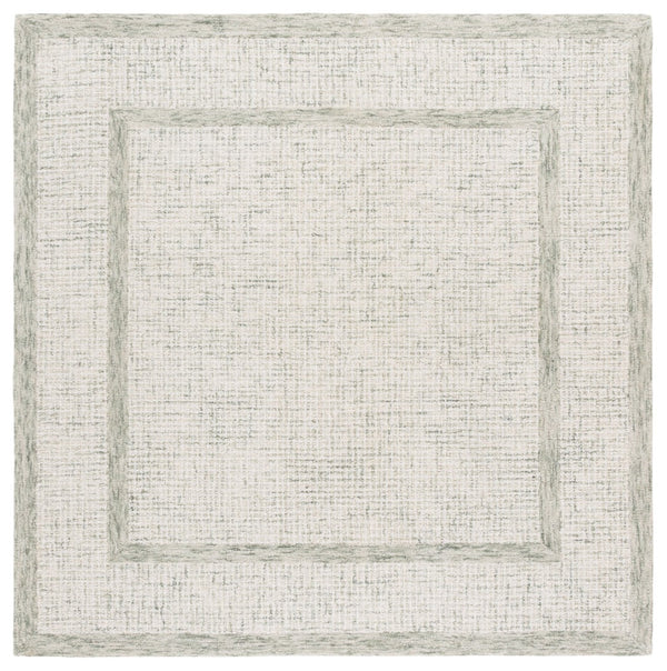 Safavieh Pine Modern Hand-tufted Area Rug - Elegant Sage Frame With Tranquil Ivory Center For Stylish Homes Sage ,Ivory 80% Wool,10% Cotton,10% Latex Pne703w-3