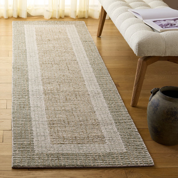 Safavieh Pine Hand-tufted Runner Rug - Elegant Modern Design In Chic Color Palette For Contemporary Homes Green ,Ivory 80% Wool,10% Cotton,10% Latex Pne705y-28