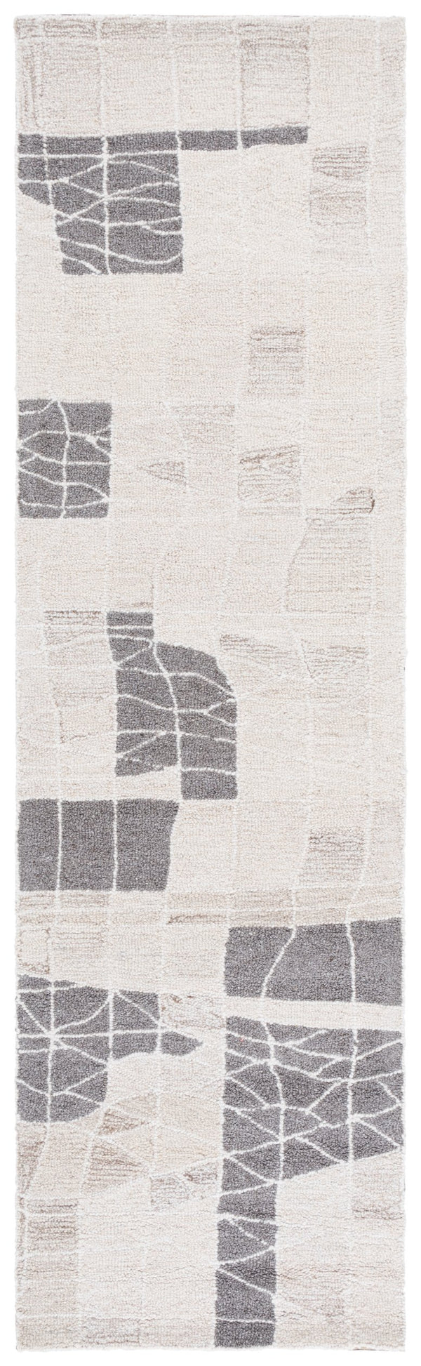 Safavieh Pine Modern Runner Area Rug - Luxurious Hand-tufted Wool Blend For Elegant Home Décor Centerpiece Ivory ,Light Brown 80% Wool,10% Cotton,10% Latex Pne804t-28