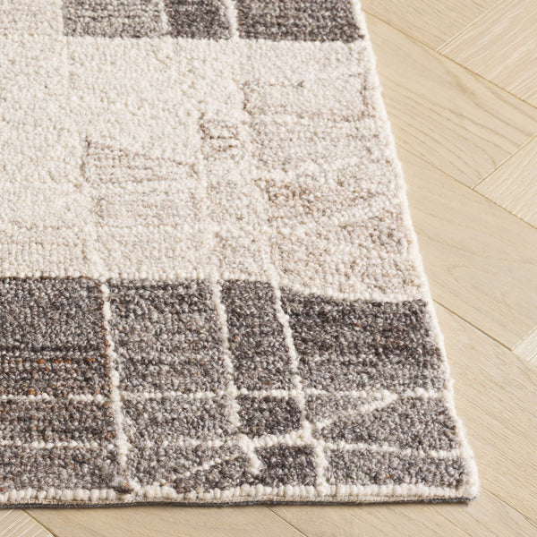 Safavieh Pine Modern Runner Area Rug - Luxurious Hand-tufted Wool Blend For Elegant Home Décor Centerpiece Ivory ,Light Brown 80% Wool,10% Cotton,10% Latex Pne804t-5