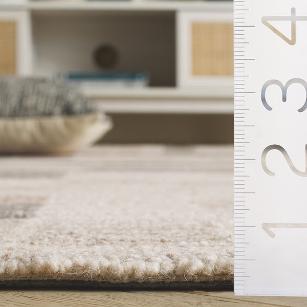 Safavieh Pine Modern Runner Area Rug - Luxurious Hand-tufted Wool Blend For Elegant Home Décor Centerpiece Ivory ,Light Brown 80% Wool,10% Cotton,10% Latex Pne804t-5