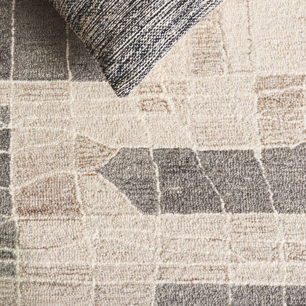 Safavieh Pine Modern Runner Area Rug - Luxurious Hand-tufted Wool Blend For Elegant Home Décor Centerpiece Ivory ,Light Brown 80% Wool,10% Cotton,10% Latex Pne804t-5