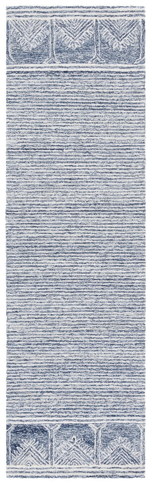 Safavieh Pine805m Luxurious Hand-tufted Runner Rug With Elegant Modern Design For Contemporary Spaces Blue ,Ivory 80% Wool,10% Cotton,10% Latex Pne805m-28