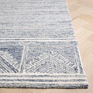 Safavieh Pine805m Luxurious Hand-tufted Runner Rug With Elegant Modern Design For Contemporary Spaces Blue ,Ivory 80% Wool,10% Cotton,10% Latex Pne805m-5