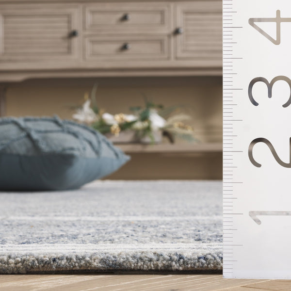 Safavieh Pine805m Luxurious Hand-tufted Runner Rug With Elegant Modern Design For Contemporary Spaces Blue ,Ivory 80% Wool,10% Cotton,10% Latex Pne805m-5