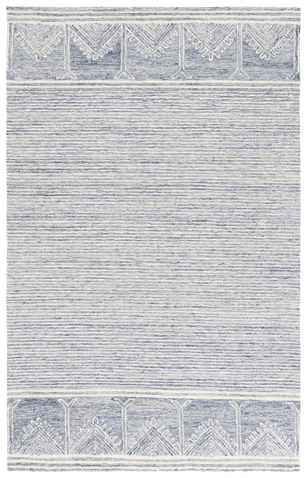 Safavieh Pine805m Luxurious Hand-tufted Runner Rug With Elegant Modern Design For Contemporary Spaces Blue ,Ivory 80% Wool,10% Cotton,10% Latex Pne805m-5